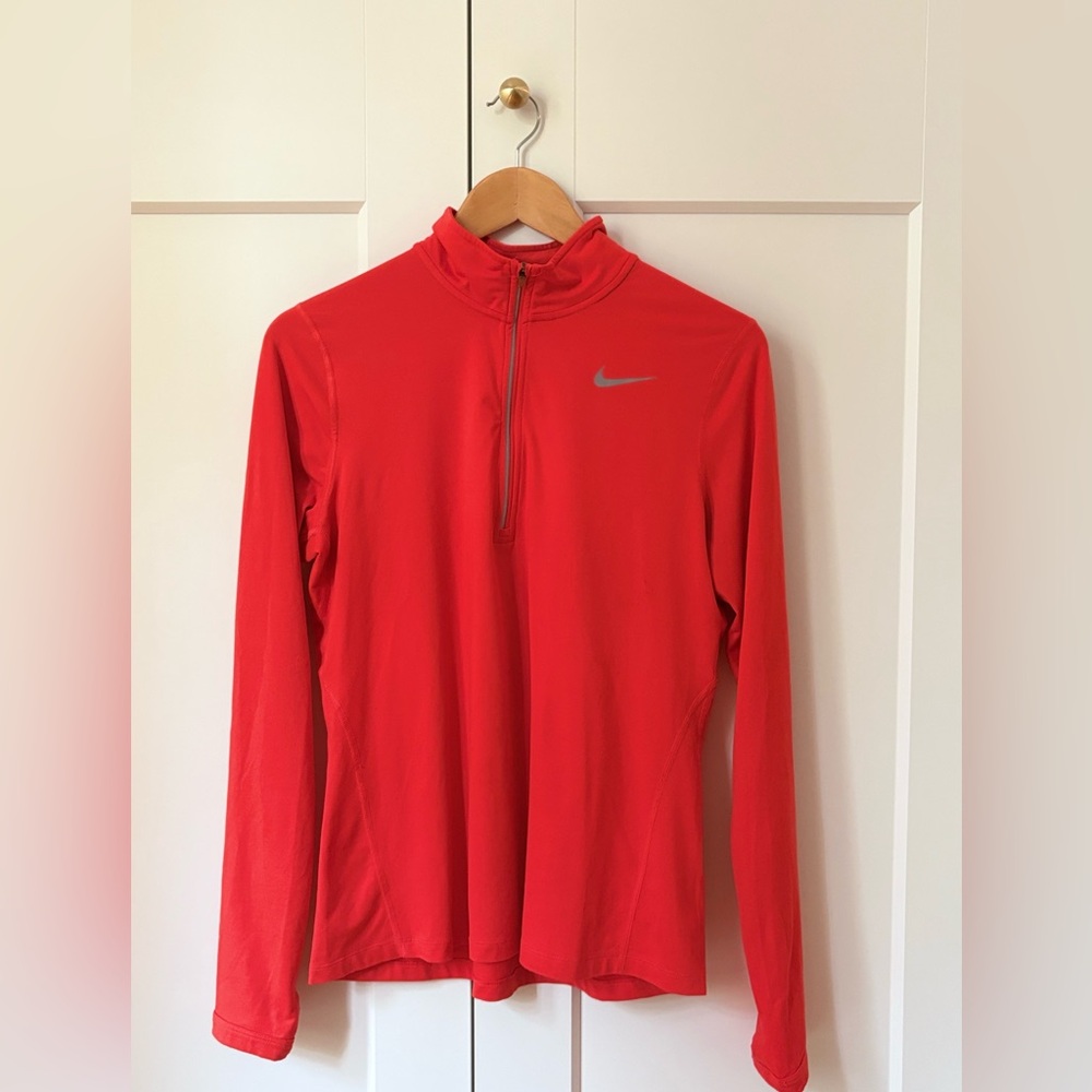 ⭐️Nike Red-Orange Quarter-Zip Top